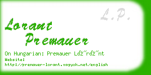 lorant premauer business card